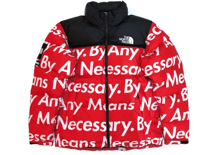Jaqueta Supreme x The North Face  By Any Means Nuptse Vermelha