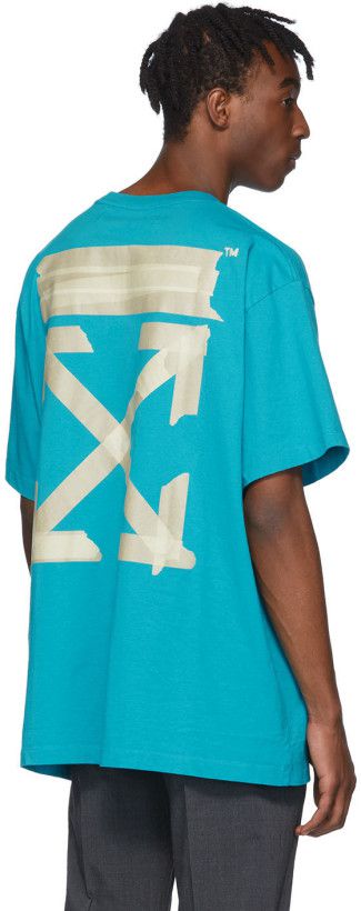 Camiseta Off-White Azul Blue & Beige Tape Arrows