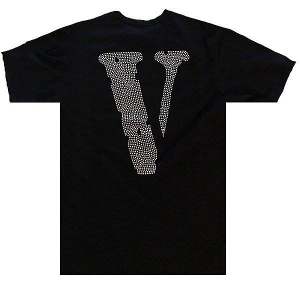Camiseta Preta VLONE X Swarovski
