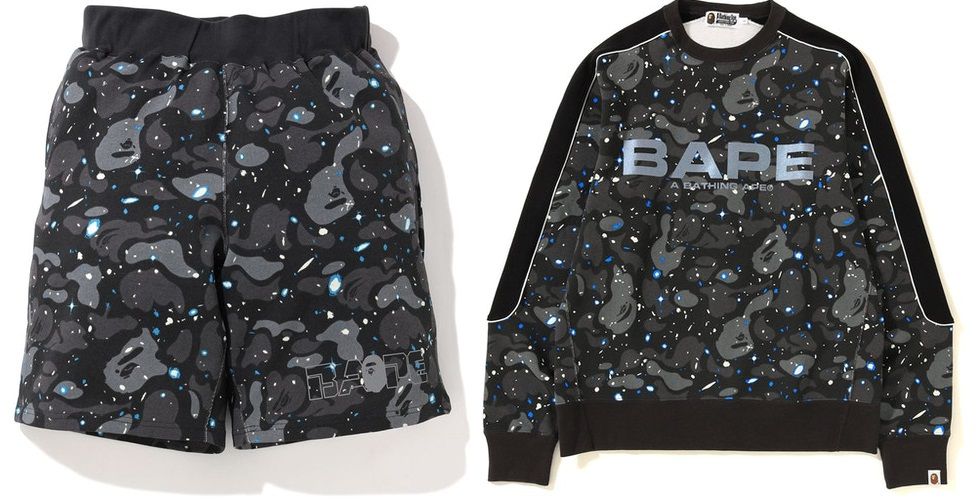 Conjunto BAPE Space Camo Shorts + Blusa