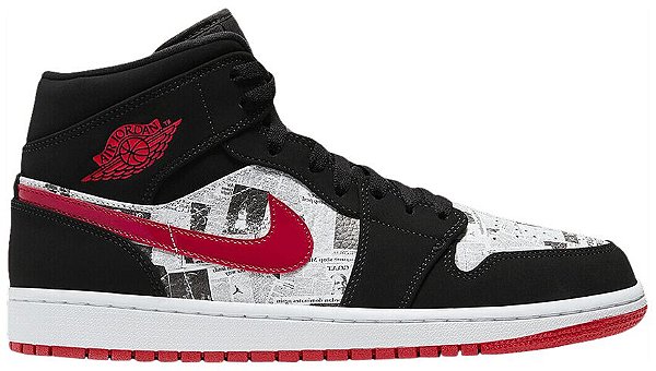 Air Jordan 1 Mid SE GS 'Newspaper'