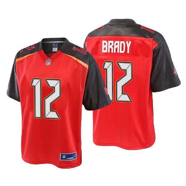 Camisa NFL Tampa Buccaneers 12 Tom Brady torcedor 871 bordada