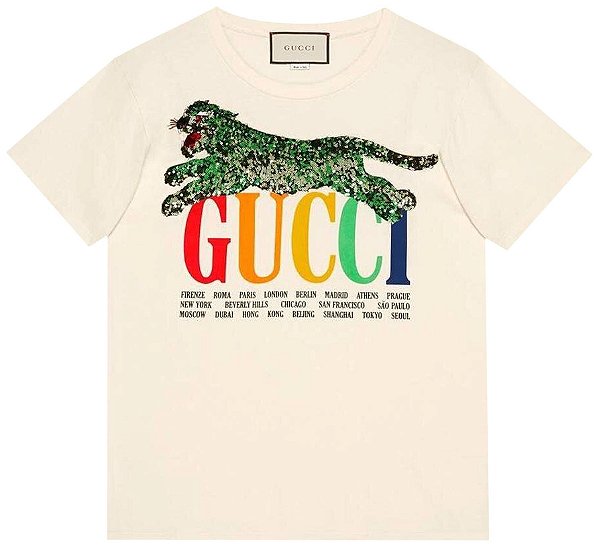 Camiseta Gucci Logo Printed "Tigre Multicolor"