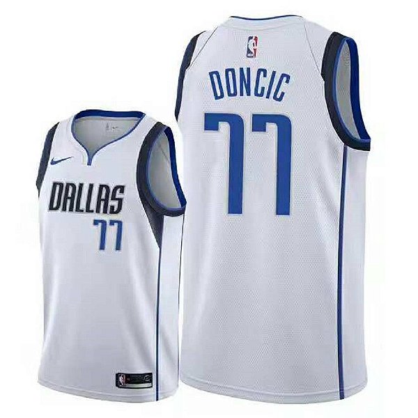 Camiseta Basquete Dallas Mavericks 77 Luka Doncic 895 bordado