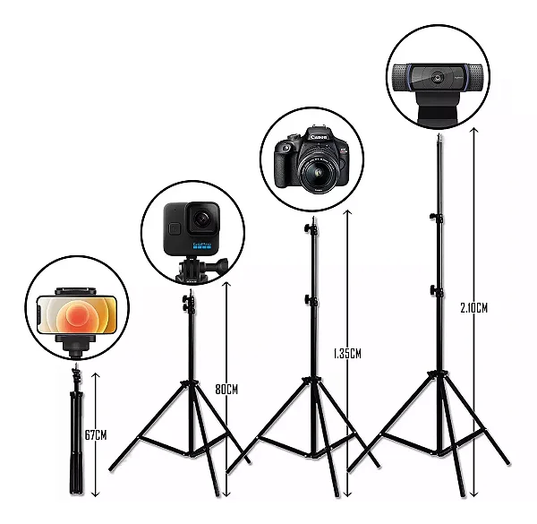 Ringlinght Led Luz Estudio Profissional Grande Tripe 210m