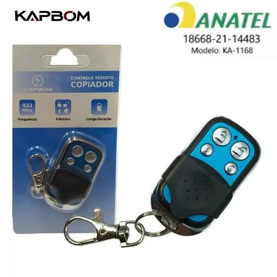 Controle Remoto Copiador 433Mhz Portão Eletrônico Garagem 4 Botões