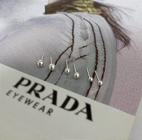 Trio de Bolinha em Prata 925