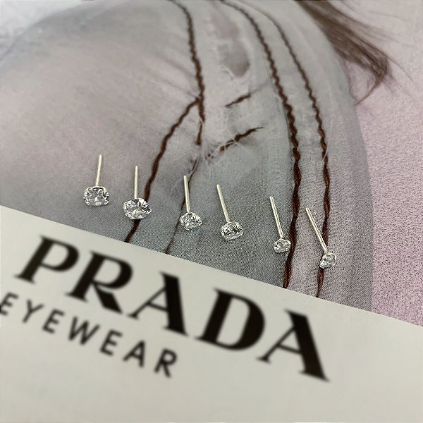 Trio Ponto de Luz de Zircônias  Prata 925