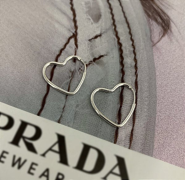 Argola de Coração 18mm Prata 925