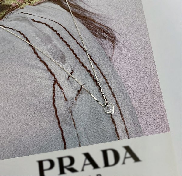 Gargantilha Veneziana com Ponto de Luz em Coração Prata 925