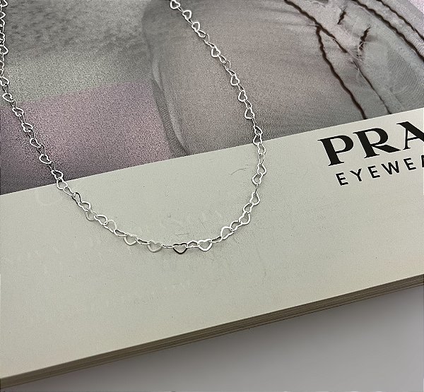 Colar Elo de Coração Prata 925