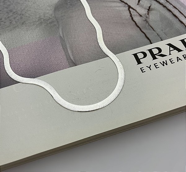 Colar Fita Laminada Prata 925