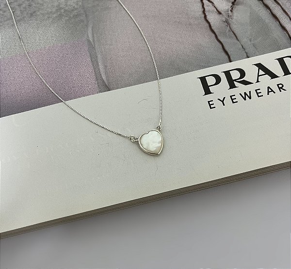 Colar Coração em Madrepérola Prata 925