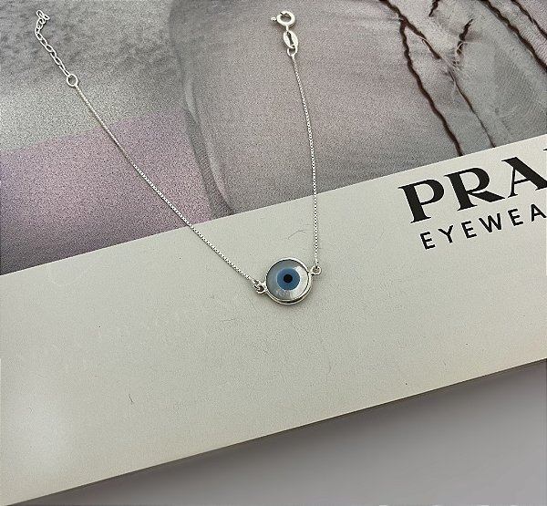 Pulseira Olho Grego em Madrepérola Prata 925