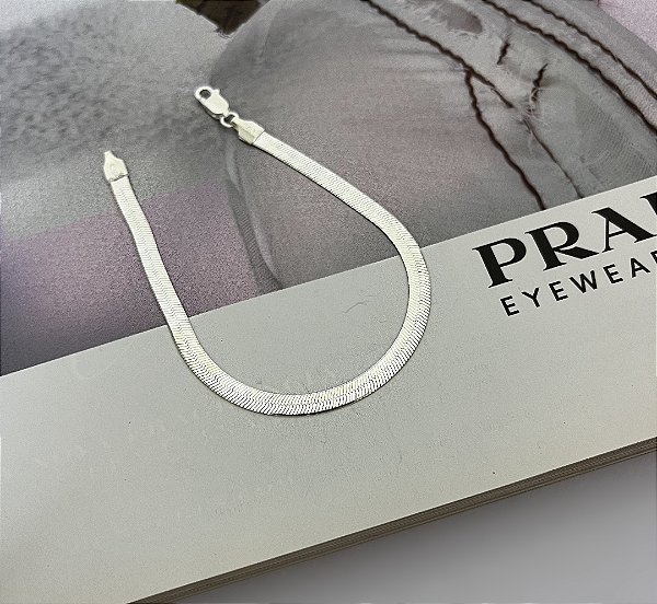 Pulseira Fita Laminada 18cm Prata 925