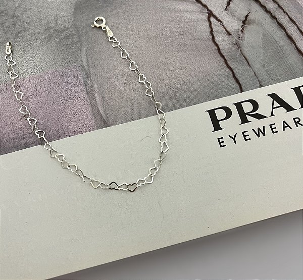 Pulseira Elo de Coração Prata 925