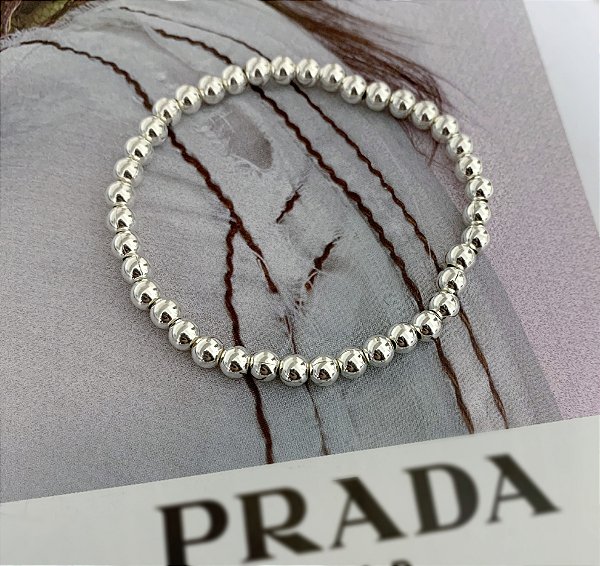 Pulseira de Bolinhas 5mm Prata 925