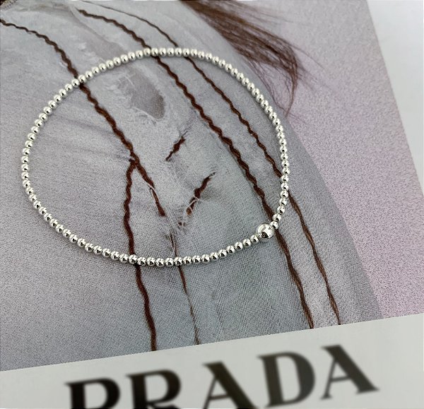 Pulseira de Bolinhas 2mm Prata 925