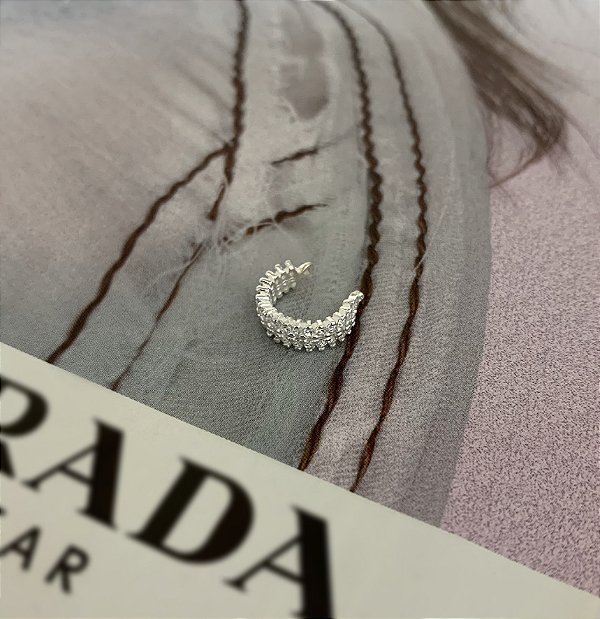 Piercing Fake Cravejado Prata 925