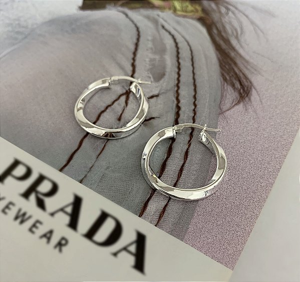 Argola Torcida Prata 925