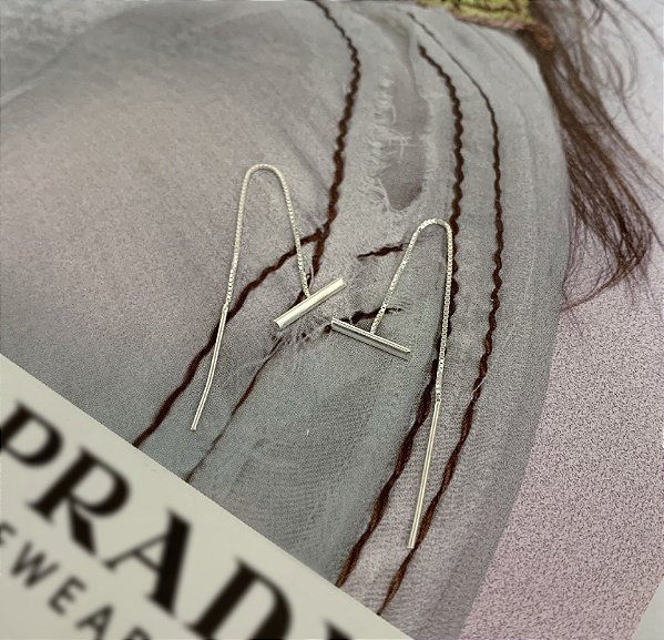 Brinco com Corrente Prata 925