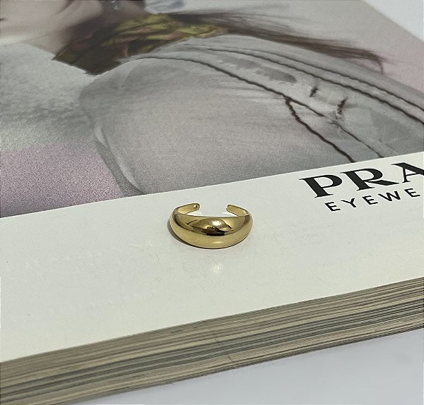 Anel Regulável Oval Folheado Ouro