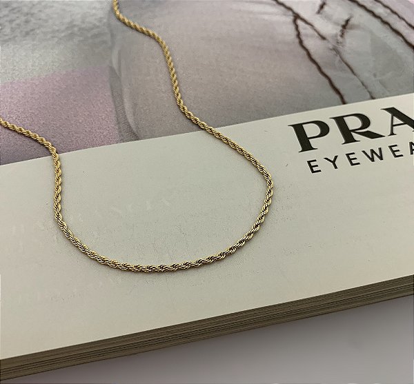 Choker Cordão Baiano Fininho Folheado a Ouro