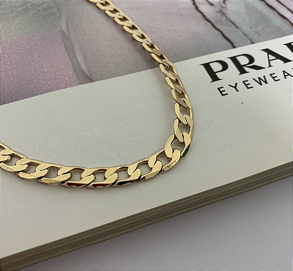 Choker Corrente Grumet Folheada A Ouro