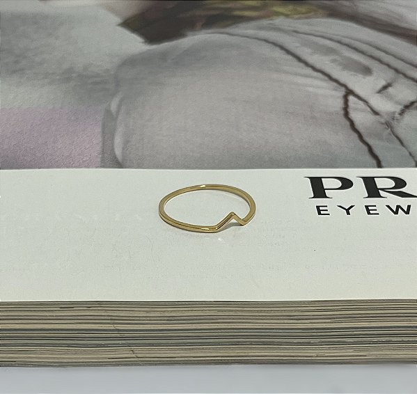 Anel em V Folheado a Ouro