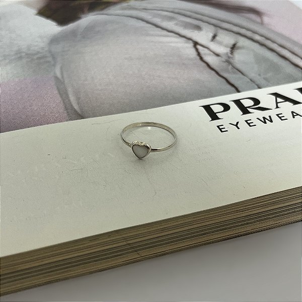 Anel de Coração em Madrepérola Prata 925