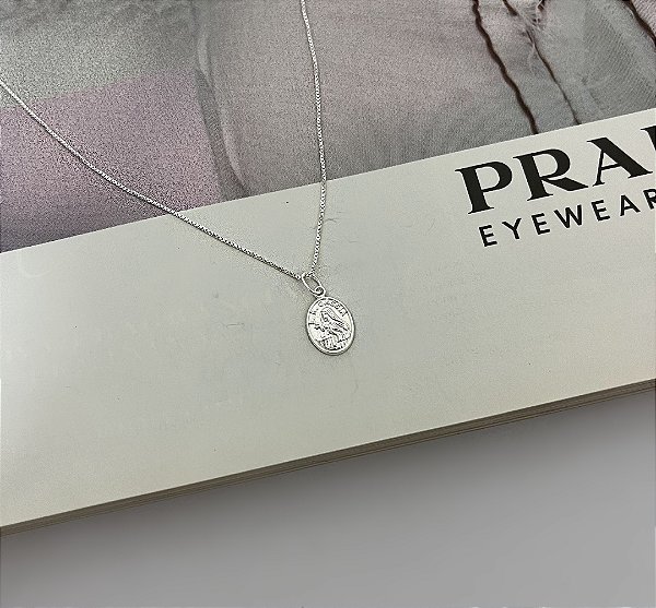 Gargantilha com Medalha de Santa Rita de Cássia Prata 925