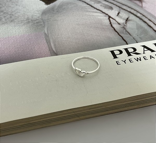 Anel Dois Corações em Prata 925