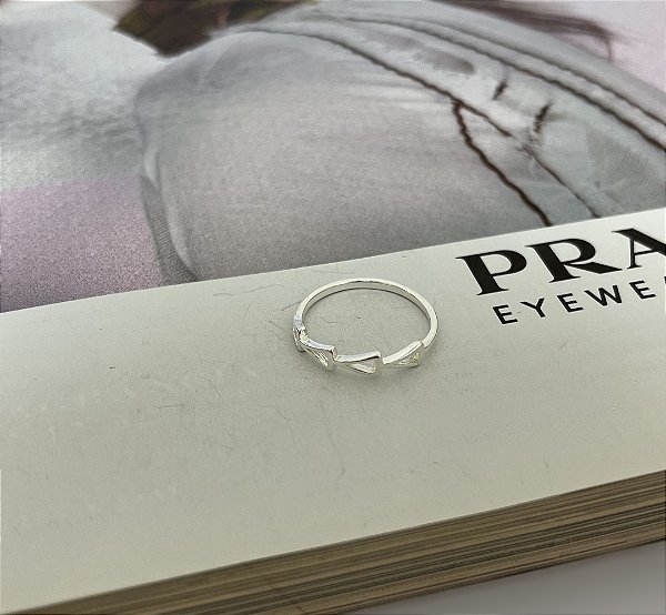 Anel Triângulos Prata 925