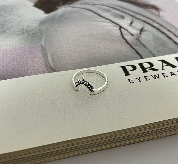 Anel Coroa Envelhecida em Prata 925