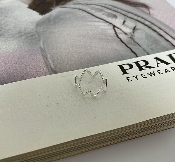 Anel Zig Zag Prata 925