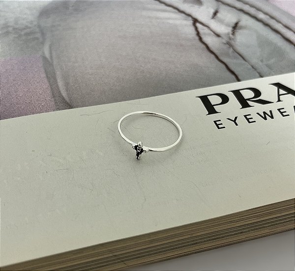 Anel com Cruz Envelhecida Prata 925