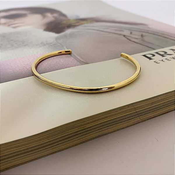 Bracelete Anatômico Fio Redondo Folheado a Ouro