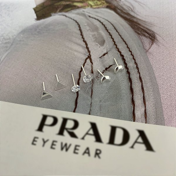 Trio de Brincos Lua e Trinângulo em Prata 925