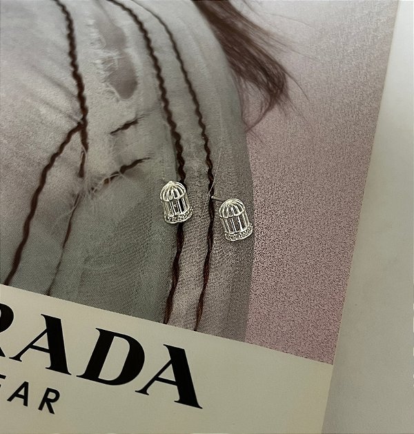 Brinco de Gaiola em Prata 925