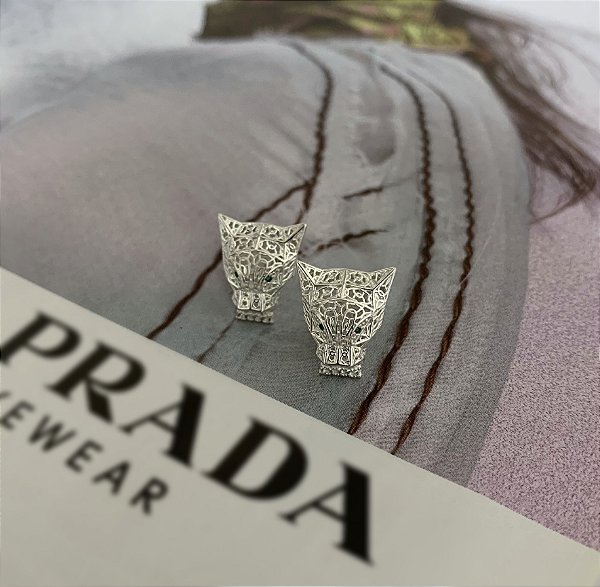 Brinco de Onça Geométrica em Prata 925