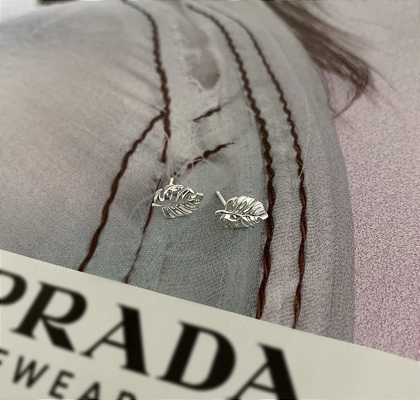 Brinco Folha Costela de Adão em Prata 925