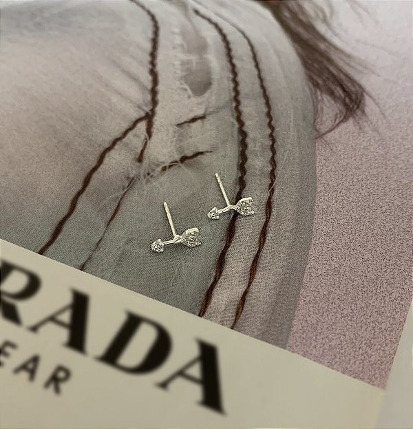 Brinco Flecha Cravejada Prata 925