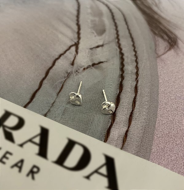 Brinco Cadeado de Coração Prata 925