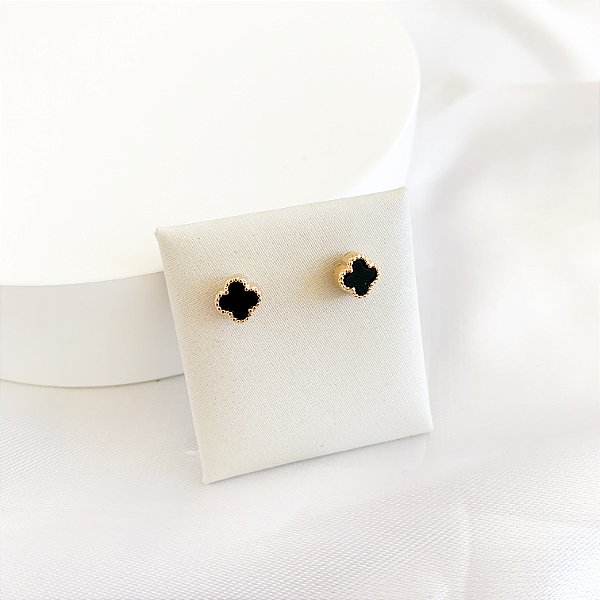 Brinco Trevo Folheado a Ouro