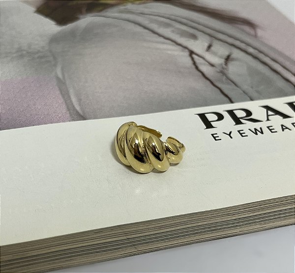 Anel Croissant Ajustável G Folheado a Ouro