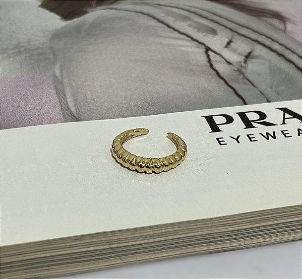 Anel Croissant  Regulável Slim Folheado a Ouro