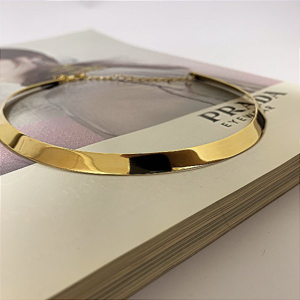 Choker de Aro Lisa Folheada a Ouro