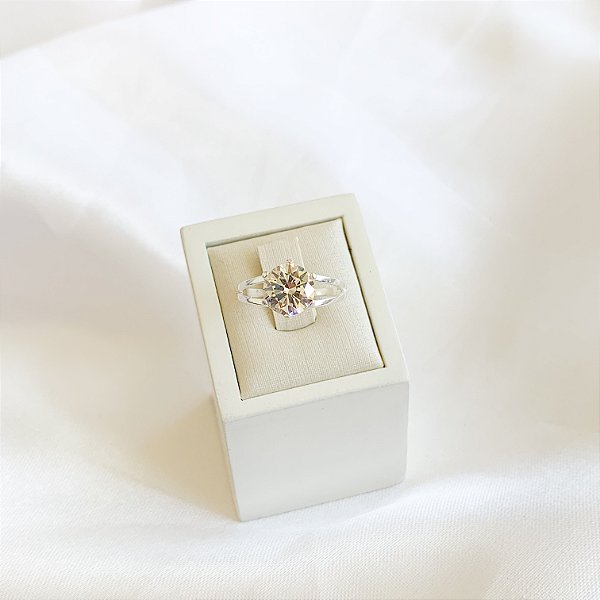 Anel Solitário em Prata 925 - N°16