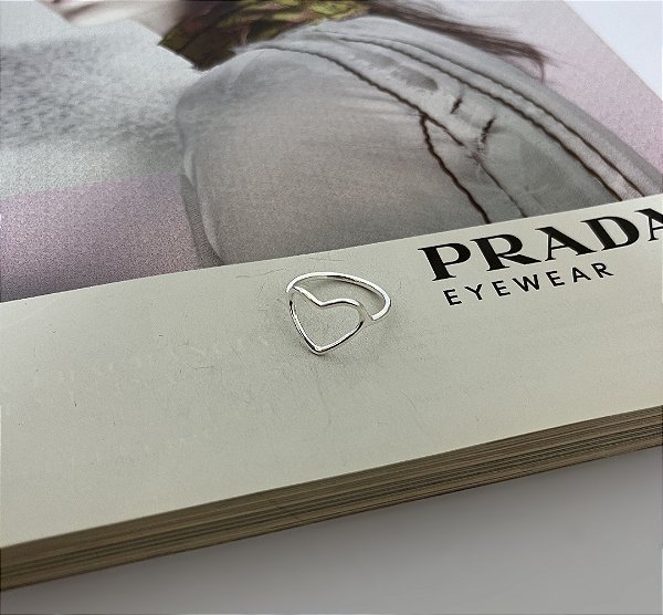 Anel Coração Vazado em Prata 925 - N°16