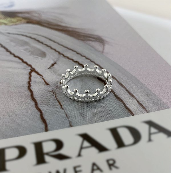 Anel Coroa em Prata 925 -  N°17